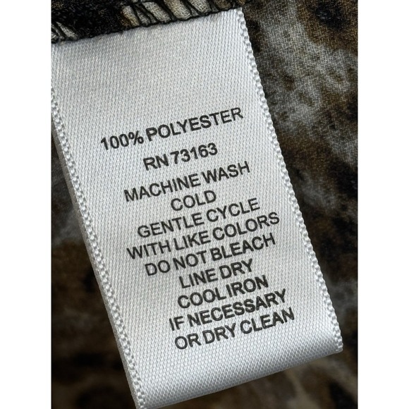 Spense Leopard Print Tunic Top Keyhole Neckline Brown Animal Print Blouse LG - Picture 7 of 9